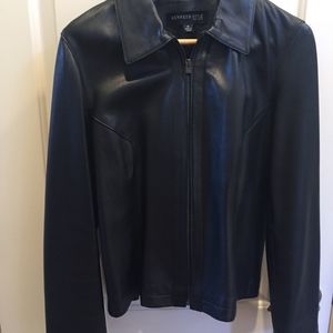 Women Kenneth Cole Short LEATHER Jacket Black